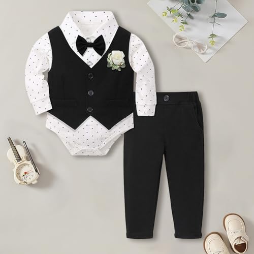 Costume chic garçon coupe ajustée ensemble 6 pièces smoking - 3