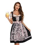 Stciqok Dirndl Dresses Women 3 Pieces Oktoberfest Costumes German Bavarian Halloween Carnival Outfit S-5XL(Pink,L)