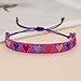 Agriajun Valentines Handmade Boho Bead Friendship Bracelets for Women Adjustable Couples String Braided Bohemia Colorful Love Heart Purple Beaded Strands Bracelet Fashion Jewelry Gift