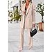 Pant Suits for Women Fashion 2 Piece Blazer Outfit Oversized Blazer Jacket and Wide Leg Dress Pantsuits Formal Outfits Beige