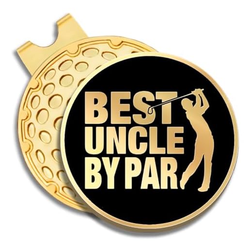 GEYGIE Best Uncle by Par Black Gold Golf Ball Marker with Magnetic Hat Clip, Funny Golf Gifts and Accessories for Men Uncle, Birthday for Golf Fan Golfer, Golf Novelty Gift