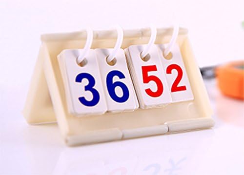 Duplay 2 Plastic-Base Multi-Function Mini Scoreboards (Medium) - Portable Scorebook Flip Scorecard Tabletop Compact Flipper Scorekeeper Score Card Digital Calendar Day Countdown Body Weight Counter