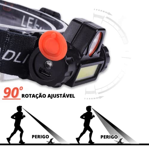 Farol Lanterna De Cabeça Led Potente Resistente Água Para Ciclismo Caminhada Trilha Acampamento Pesc