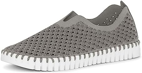 ILSE JACOBSEN HORNBÆK Women's Tulip 139 Flat | Slip-On | Low-Top | Grey | 38 EU/8 M US