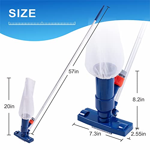Upgraded Swimming Pool Spa Jet Vacuum Cleaner With Brush & 56" Pole,For Above Ground/Inflatable Pool,Hot Tub,Pond, Spa, Lake And Fountain #TOP5