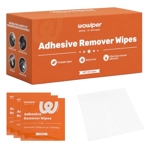 WOWIPER Adhesive Remover Wipes, 36 Individually Wrapped...