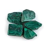 CRYSTALINES Wholesale 5pcs Natural Raw Malachite Gemstones, DIY Jewelry Making, High Grade Supply, Chakra Healing Crystals, Gem Collection, Rough Stones