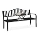 Gartenbank aus Metall mit klappbarem Tisch – Relaxdays 3-Sitzer