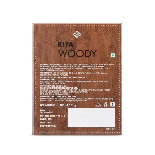 Image of RIYA WOODY | 100 ml Perfume for Men | Eau De Parfum with Long Lasting Fragrance | Fragrance Spray - 100 ml