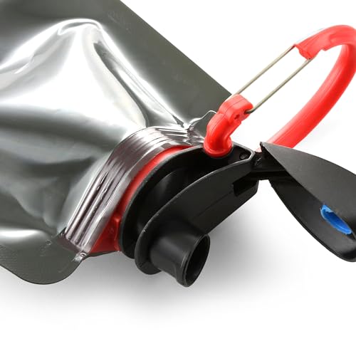 Ganzoo Trink-Tüte Festival mit Karabiner, 3 Stück, Trinkflasche 700 ml, faltbar, Wasser-Flasche 0,7 Liter, Behälte, Beutel, Trinkblase für Festival, Outdoor Camping Sport Flasche
