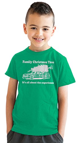 Youth Family Christmas Tree T Shirt Funny Gift for Kids Hilarious Cool Top Funny Children's Apparel Christmas Tops for Kid Cool Movie Short Sleeve Novelty Green M