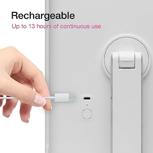 Fancii Led Lighted Makeup Mirror With 3 Color Temp, Rechargeable Trifold Vanity Mirror With 5X / 7X Magnifications - Dimmable Lights, Ultra Reflective Glass, Touch Sensor, Cosmetic Stand (Zora) #TOP1