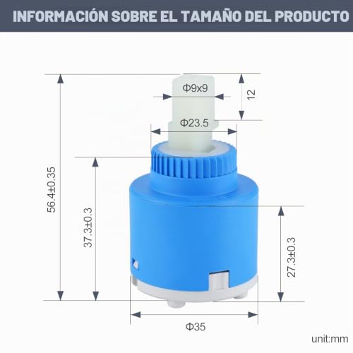 Miniatura 2 de Iviga Cartucho De Grifo De Cerámica De 35 Mm Para Grifo De Cocina Y Baño