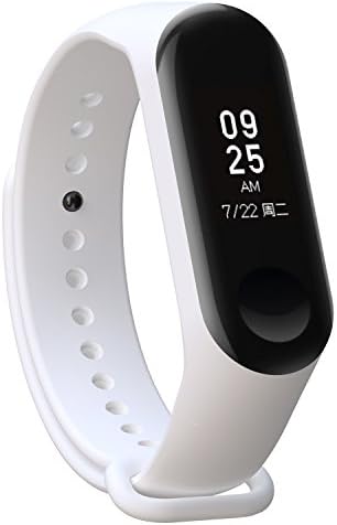 NWHEBET Replacement for Xiaomi Mi Band 4 Strap, Miband 4 Waterproof Soft Silicone Wristband with Clasp Bracelet Accessories for Xiaomi Mi Band 4 Smart Bracelet,1PCS White