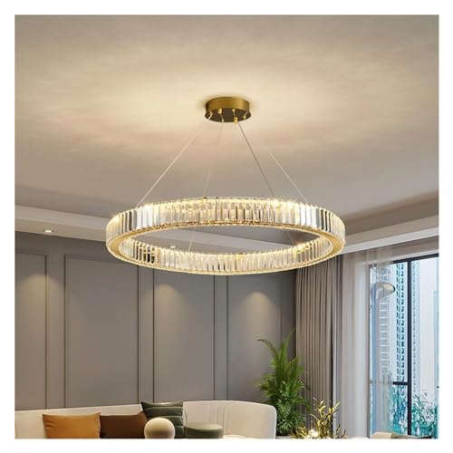 Plafonnier doré en cristal moderne pour illuminer une cuisine ou un salon sombre