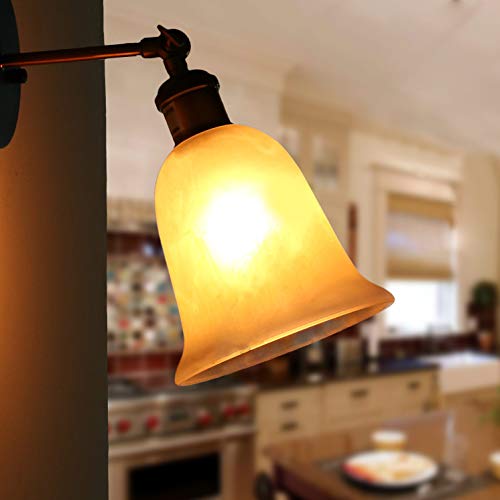 Eumyviv 4 Pack Bell Shaped Frosted Glass Lamp Shade Replacement With 1-5/8-Inch Fitter Opening For Ceiling Fan Light Kit Wall Sconce Pendant Light Fixture A00047 #TOP2