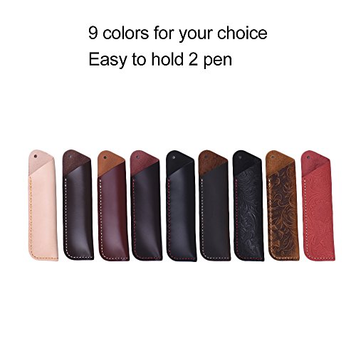 Honorall Handmade Retro Vintage Grain Full Leather Pencil Case Pouch Pen Holder Organizer Bag Artigo