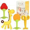 Baby Teething Toys for Newborn (4-Pack) Freezer Safe BPA Free Infant and Toddler Silicone Banana Toothbrushes Fruit…