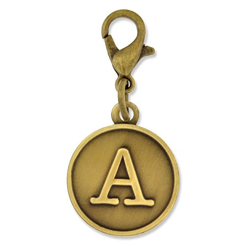 PinMart's Antique Gold Letter A Alphabet Initial Charm