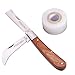 PGCOKO Garden Grafting Pruning Knife with Tape for Grafting Budding - Straight Blade and Hawkbill Blade