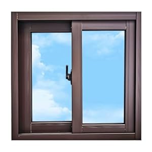Innovz Braunes Aluminium Schiebefenster 95x35cm