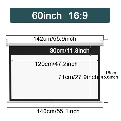 Pantalla de proyección retráctil manual 60" 16:9 miniatura 7