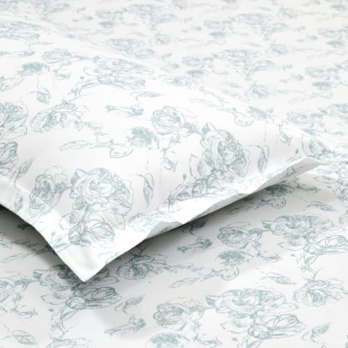 Image of Haus & Kinder Double Bed Bedsheet for Queen Size Bed with 2 Pillow Covers 90 Inch x 100 Inch | Premium Soft & Silky Pure Cotton 300 TC Flat Double Bedsheet | Luna Rose Cream