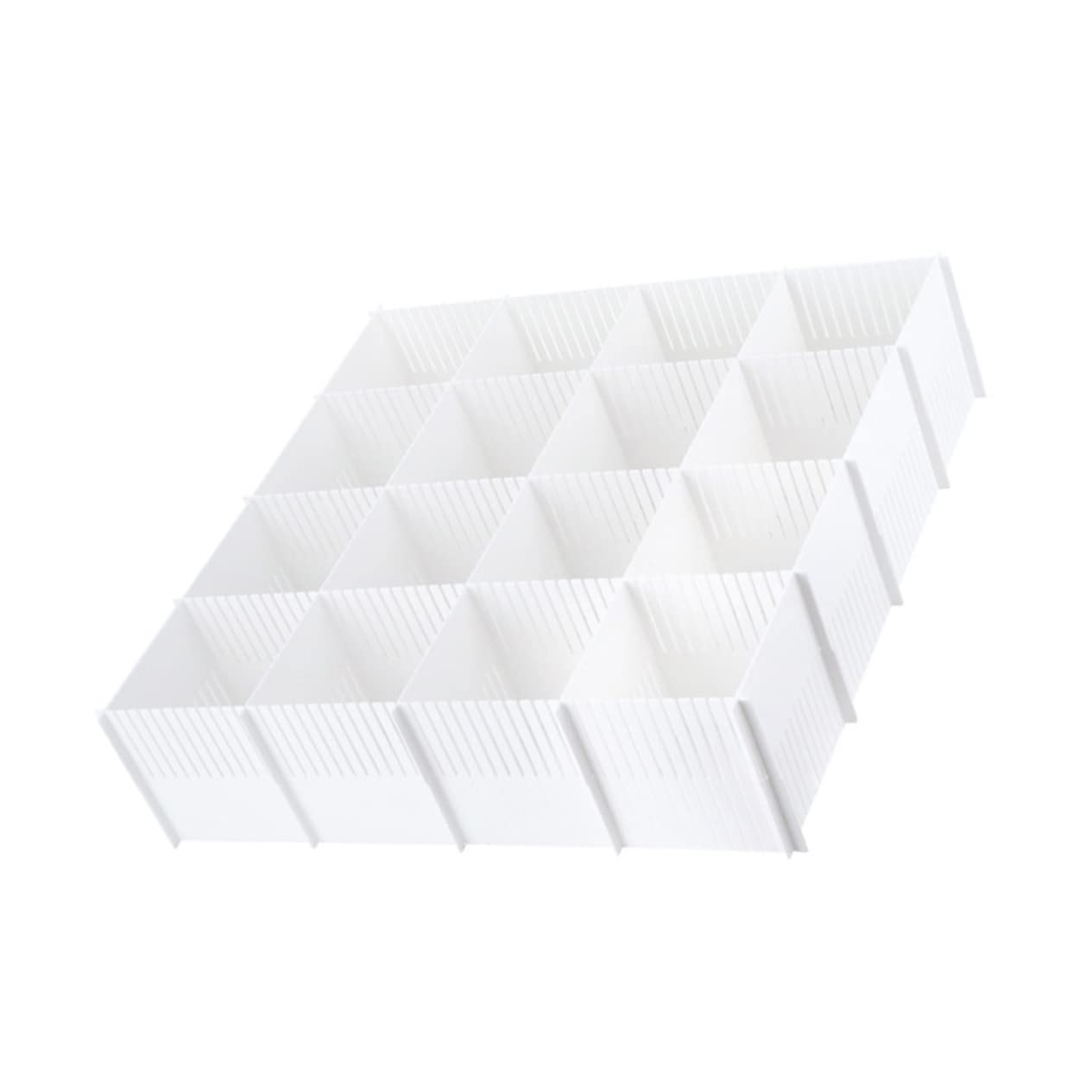 Luxshiny Divisori Per Cassetti Multifunzionali in Plastica Rigida, Set Da 10 Pannelli 38x11 Cm, Organizzatore Modulare Per Biancheria e Calze, Soluzione Salvaspazio Per Armadio e Cassetti Casa