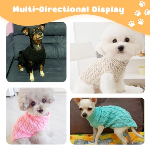 Fiohiros 2 Stück Hundepullover Kleine Hunde,Warmer Hunde Pullover Kleine Hund, Pullover für Hunde Katzen