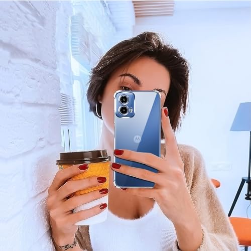 Image of Lustree Back Cover Transparent Case Compatible with Motorola G34 /G45 | Clear + TPU Case with 4 Corner Air Cushion Protection & Camera Protection | Slim& Stylus Cover