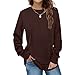 Womens Long Sleeve t Shirts Dressy Casual 2025 Fashion Crewneck Tunic Tops Loose Comfy Fall Pullover Sweater Blouse Women's Long Sleeve Tops Wine M