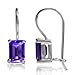 1.9ct. Natural African Amethyst 925 Sterling Silver Hook Closure Earrings