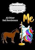 All Other Bail Bondsmans, Me Composition Notebook: Cute Funny Cheap Rainbow Unicorn on Stripper Pole Naughty Novelty Gag Gift Idea for Men or Women