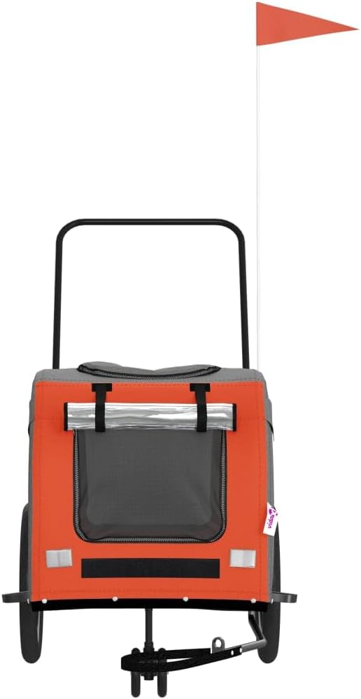 Pet Bike Trailer for Small Dogs, Weatherproof & Collapsible Design with Breathable Mesh, Reflective Safety Features for Cycling Trips