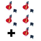 Versatile 4 Pack Red Chicken Water Cups with 1/2 inch PVC Mounting Hardware Poultry Waterer from Quail to Ducks