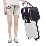 (2er Pack) Faltbare Reisetasche, wasserdichte Handgepäcktasche, leichte Reisetasche für Sport, Fitness, Urlaub (Weinrot & Dunkelblau)