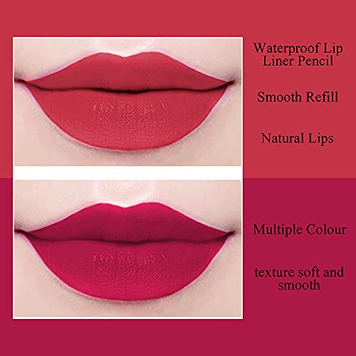 Delisoul 8 Colors Matte Lip Liner Pencil Set Natural High Pigmented Waterproof Long Lasting Non-Sticky Ultra Fine Contour Shaping Smooth Makeup Lip Liners With Pencil Sharpener #TOP2