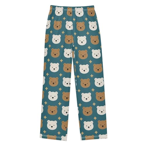 Pajama Pants Bear Star Pattern Long Sleep Pants Lounge Bottoms