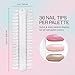 10 Palettes Beauticom 36 Nail Tips Display Board for Nail Art Design Pattern Practice and Swatch Nail Polish Colors (36 Tips Palette (Clear), 10 Pieces)