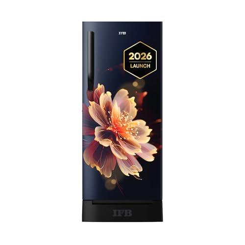 IFB 197L 4 Star Advanced Inverter Direct-Cool Single Door Refrigerator with 30 Hrs Cooling Retention, Big Vegetable Box, 4 Year Super Warranty & Base Stand (2026,IFBDC-223DYBMED, Mystic Blossom Blue)