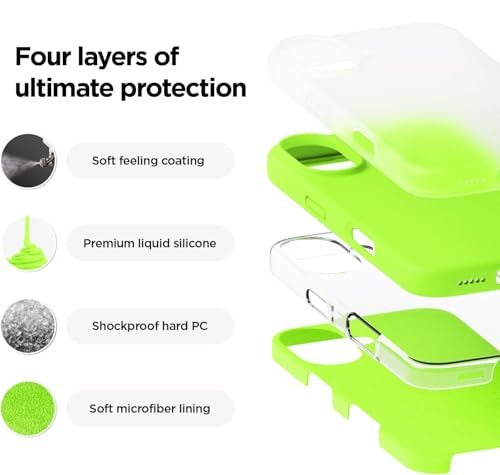 Image of Back Cover Compatible with iPhone 17 Case (6.3) Soft Touch Slim Liquid Silicone Full Protection Shock Proof Back Cover for iPhone 17 (SC Neon)