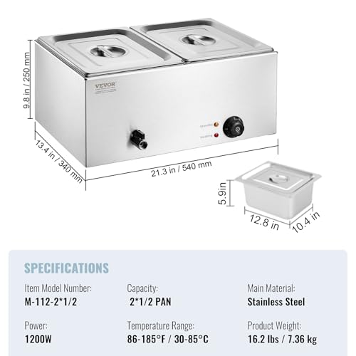 Vevor FOOD WARMER 2-PAN 2-Pan Commercial Food Warmer thumb #6