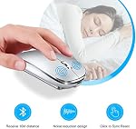 Bluetooth Mouse, Rechargeable Wireless Mouse Compatible with MacBook Pro/Air/iPad/Laptop/PC/Mac/Tablet/Computer, Silver