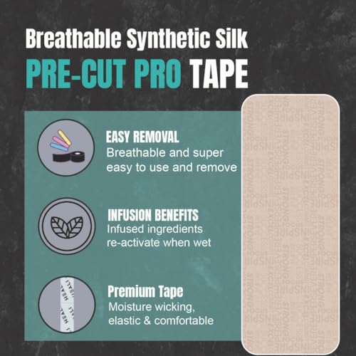 Image of Heali Kinesiology Tape with Magnesium and Menthol, 3-Pack of 20 Pcs Precut Strips, K Tape Roll, Knees, Physical Therapy Sports Tape for Muscles and Joints, Water Resistant, Beige Inspiration