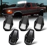 R&F Auto LED Cab Lights 5Pcs Smoked Cab Roof Marker Lights Compatible with F150 F250 F350 (1984-1996) /F'ord F-Series Super Duty (1988-1997) Pickup Trucks Roof Running Lamps