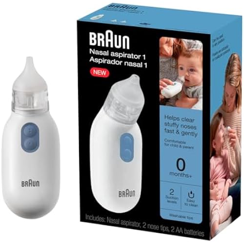 Braun Electric Nasal Aspirator, Blocked Nose Relief for Newborn and Toddler