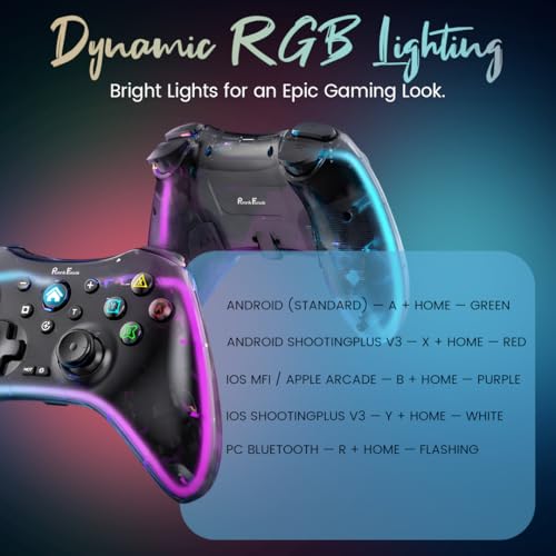 Image of PunnkFunnk Gaming Controller Lite Wireless Bluetooth Gamepad for Android, iOS, PC & Smart TV with Turbo Function, Ergonomic Grip, Rechargeable Battery (X1 Pro Wireless)