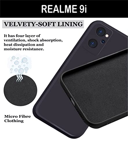 Image of A rtistque Back Cover Case for Realme 9i 5G with Camera Protection | Shockproof TPU | Stylish Protective Design | Slim Fit | Ultra Matte | Realme 9i 5G Back Cover - Black