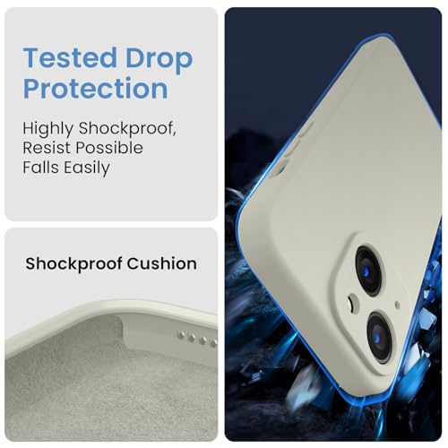 Image of FireNova Designed for iPhone 15 Case, Silicone Upgraded [Camera Protection] Phone Case, Soft Anti-Scratch Microfiber Lining Inside, 6.1 inch, Stone