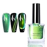 Chameleon Cat Eye Nail Polish - Holographic Magnetic Nail Varnish, Quick Dry No UV Needed, Air Quick Dry Nail Varnish No Need Bake, Best Gift for Women Girls (7.5ml)(Green)